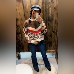 Sweater / Leopard/Chevron Sweater